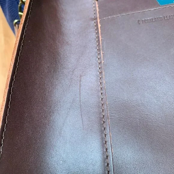 NWOT Portland Leather Large Lola Zipper Crossbody Tote in Grizzly - Picture 7 of 7